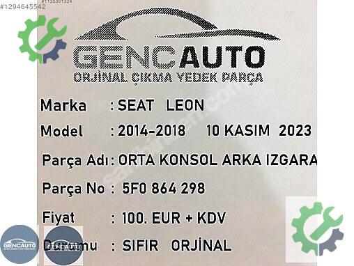 Seat Leon Panjur 5F0864298 çıkma parça