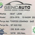 SEAT LEON TORPİDO IZGARASI SAĞ SIFIR ORJİNAL OEM 5F1820902