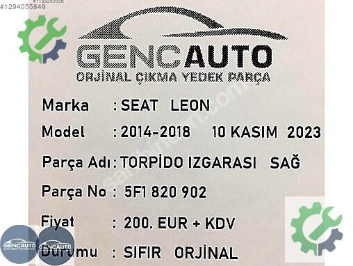 Seat Leon Panjur 5F1820902 çıkma parça