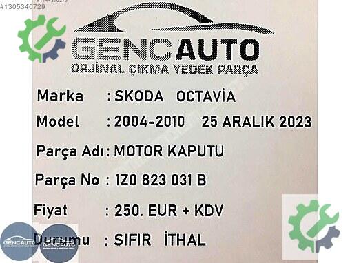 Skoda Octavia Kaput 1Z0823031 çıkma parça