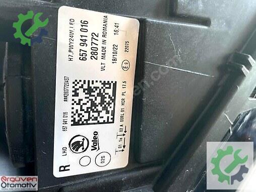 Skoda Scala Sağ Ön Far 657941016 çıkma parça