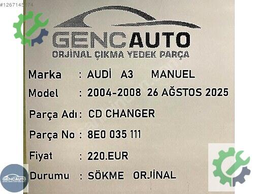 Audi A3 Gösterge çıkma parça