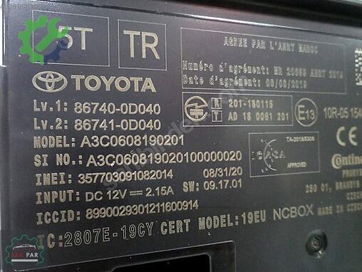 Toyota Yaris Beyni 86740-0D040 çıkma parça