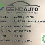 VW AMAROK CADDY AİRBAG BEYNİ SIFIR ORJİNAL 2K5959655 B