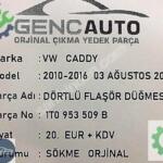 VW CADDY DÖRTLÜ FLAŞÖR DÜĞMESİ SÖKME ORJİNAL OEM 1T0953509 B