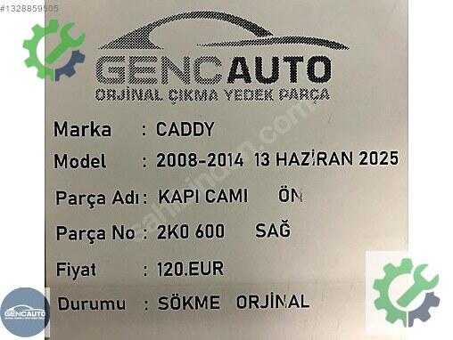 Volkswagen Caddy Sağ Dış Ayna 2K0600 çıkma parça
