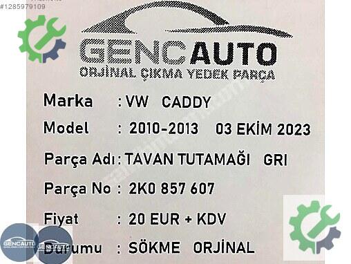 Volkswagen Kol Dayama 2K0857607 çıkma parça