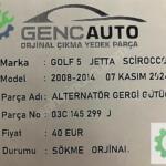 VW GOLF5 SCIROCCO ALTERNATÖR GERGİ KÜTÜĞÜ SÖKME ORJ 03C145299J