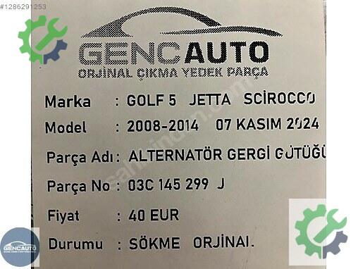 Volkswagen Scirocco Motor Takozu & Kulağı 03C145299J çıkma parça