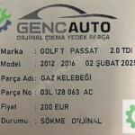 Volkswagen Golf Gaz Kelebeği Çıkma Parça İstanbul
