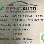 Volkswagen Golf Gaz Kelebeği Çıkma Parça İstanbul