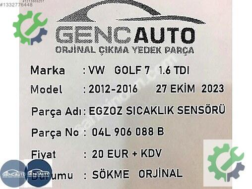 Volkswagen Golf Isı Sensörü 04L906088 çıkma parça