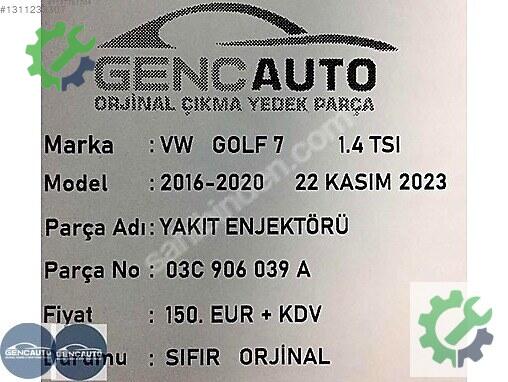 Volkswagen Golf Enjektör 03C906039 çıkma parça