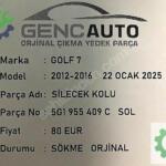 VW GOLF 7 SİLECEK KOLU SÖKME ORJİNAL 5G1955409C SOL SAĞ