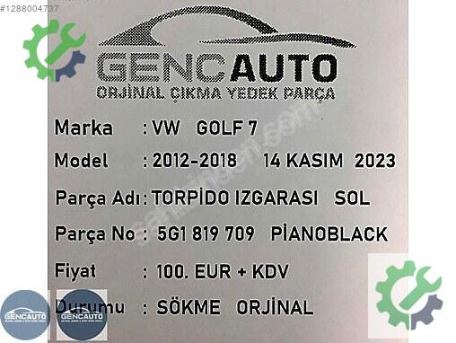 Volkswagen Golf Panjur 5G1819709 çıkma parça