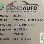 VW GOLF 8 DİREKSİYON SİMİDİ SIFIR ORJİNAL 5H0419089