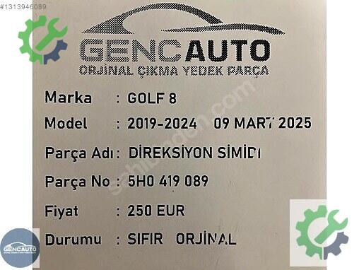 Volkswagen Golf Direksiyon Simidi 5H0419089 çıkma parça