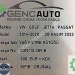 VW GOLF JETTA PASSAT YAĞ FİLTRE KÜTÜĞ SIFIR ORJ OEM 03N115389 B