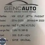 VW GOLF JETTA PASSAT YAĞ FİLTRE KÜTÜĞ SIFIR ORJ OEM 03N115389 B