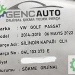VW GOLF PASSAT SİLİNDİR KAPAĞI CLH SÖKME ORJ 04L103373E