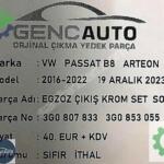 VW PASSAT B8 ARTEON EGZOZ ÇIKIŞ KROM SIFIR İTH OEM 3G0807833 SOL