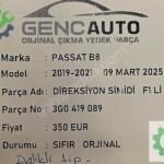 VW PASSAT B8 DİREKSİYON SİMİDİ F1Lİ SIFIR ORJİNAL 3G0419089