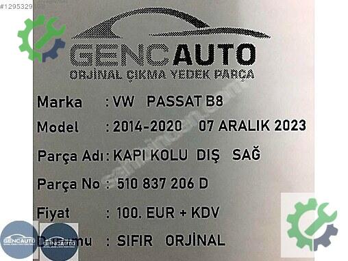 Volkswagen Passat Kapı Kolu 510837206 çıkma parça