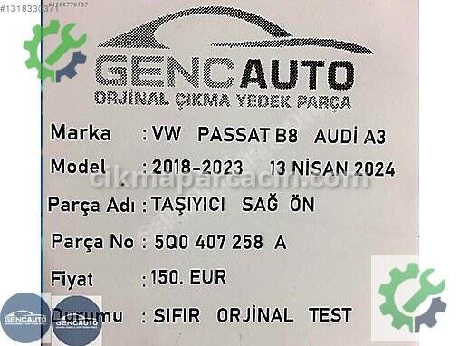 Volkswagen Passat Sağ Ön Taşıyıcı 5Q0407258 çıkma parça