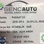VW PASSAT CC GÜNEŞLİK AÇIK KREM SÖKME ORJİNAL OEM 3AA