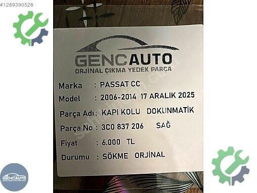 Volkswagen Passat Kaput Açma Kolu 3C0337206 çıkma parça