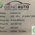 VW PASSAT CC KLİMA BORUSU SÖKME ORJİNAL 3AA820743