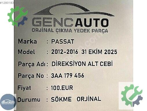 Volkswagen Passat Bakalit 3AA179456 çıkma parça