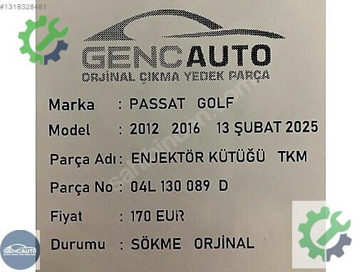 Volkswagen Passat Enjektör 04L130089 çıkma parça