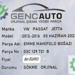 VW PASSAT JETTA EMME MANİFOLD BOĞAZI SÖKME ORJ 03C129721B