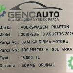 VW PHAETON CAM KALDIRMA MOTORU SÖKME ORJ 3D0959703 H SOL ARKA
