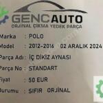 VW POLO İÇ DİKİZ AYNASI SIFIR ORJİNAL STANDART