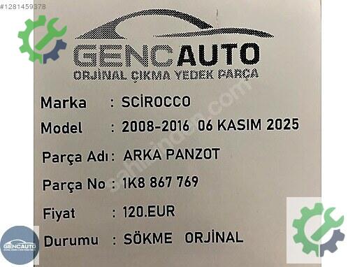 Volkswagen Scirocco Bakalit 1K8867769 çıkma parça