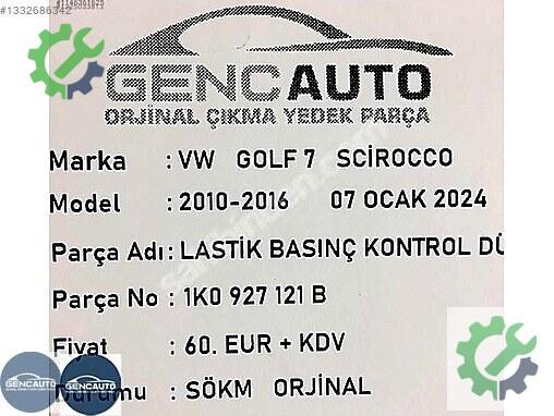 Volkswagen Scirocco Kontrol Düğmeleri 1K0927121 çıkma parça