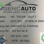 VW TİGUAN GOLF7 YARDIMCI SU POMPASI SIFIR ORJ OEM 7N0965561 B