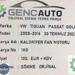 VW TİGUAN PASSAT GOLF KALORİFER FAN MOTORU SÖKME ORJİNAL