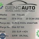 VW TIGUAN SÜRÜŞ MODU ANAHTARI SIFIR ORJİNAL OEM 5NA927531