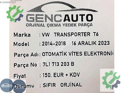 Volkswagen Transporter Vites Mekanizması 7L1713203 çıkma parça