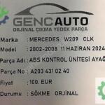 W209 CLK ABS KONTROL ÜNİTESİ AYAĞI SÖKME ORJ A2034310240