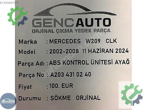 Mercedes-Benz CLK ABS Beyni (Modül) A2034310240 çıkma parça