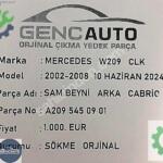 W209 CLK SAM BEYNİ ARK CABRİO SÖKME ORJ A2095450901
