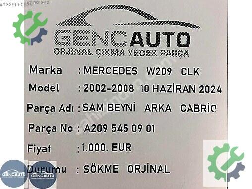 Mercedes-Benz CLK Sam Beyni A2095450901 çıkma parça
