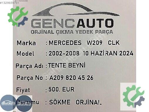 Mercedes-Benz CLK Beyni A2098204526 çıkma parça