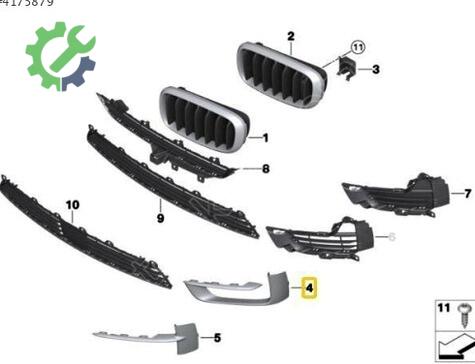 BMW X5 Tampon Izgara Çıtası 51117308043 çıkma parça