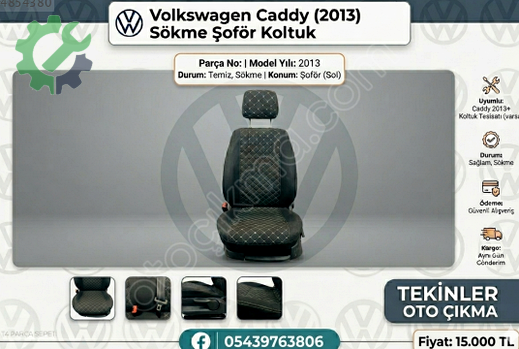 Volkswagen Caddy Koltuk çıkma parça