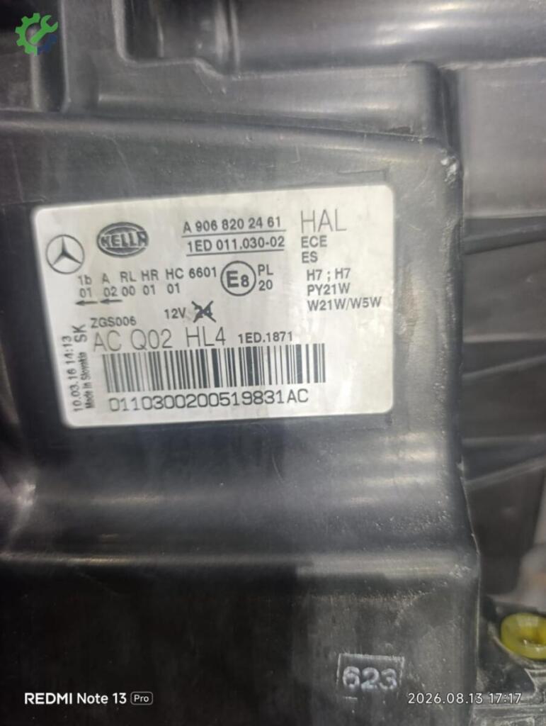 Mercedes-Benz Sprinter Far A 906 820 24 61 çıkma parça